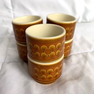 Vintage 1974 Hornsea Saffron Egg Cups - set of 6